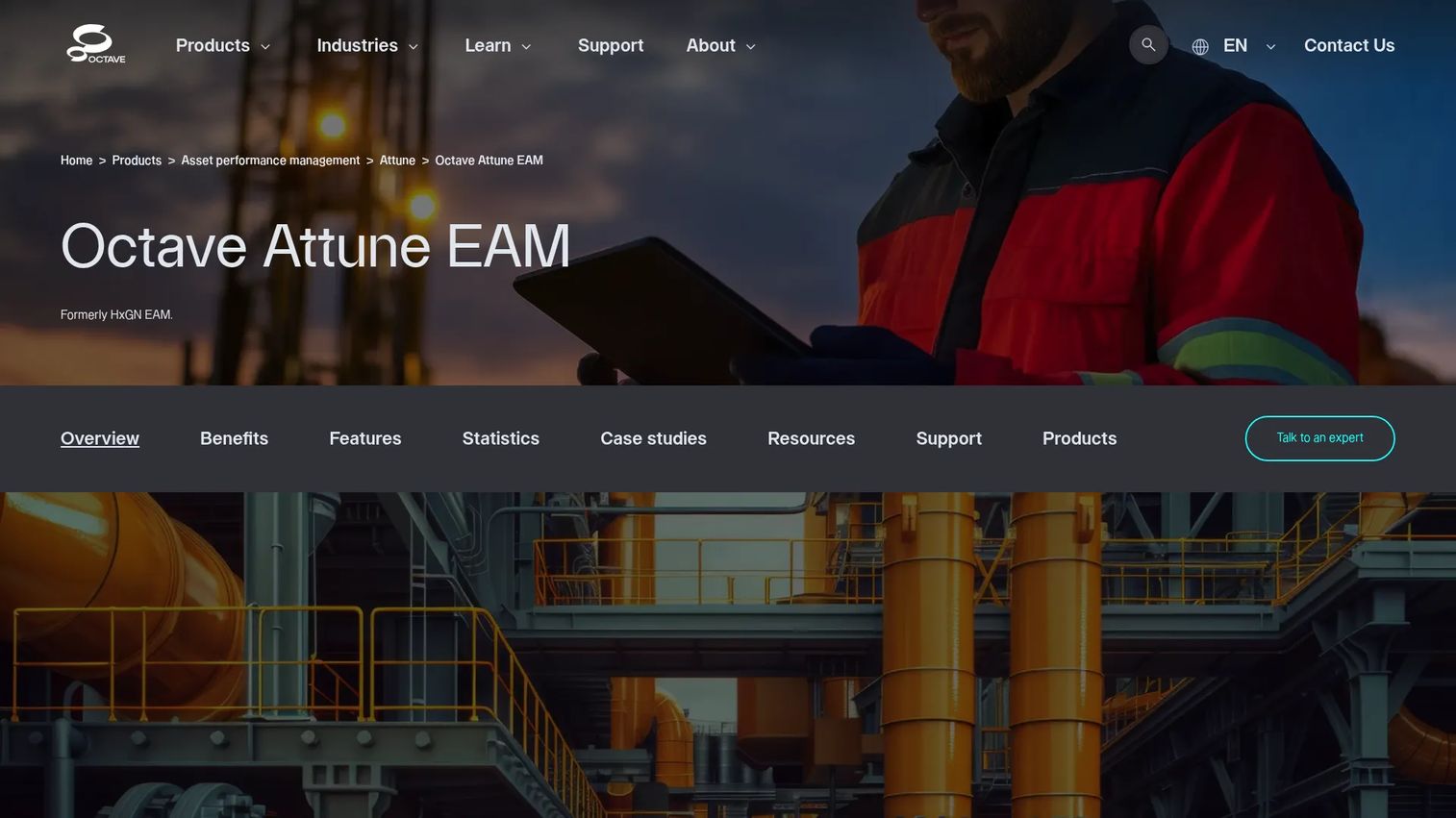 Hexagon HxGN EAM homepage screenshot