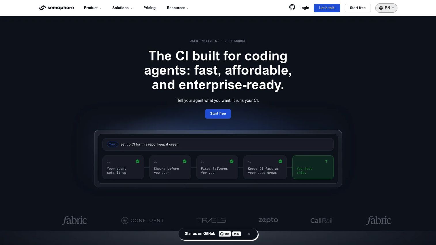 Semaphore continuous integration pipeline