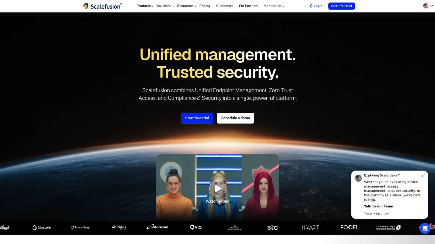 Scalefusion device management dashboard with geofence rules for field devices