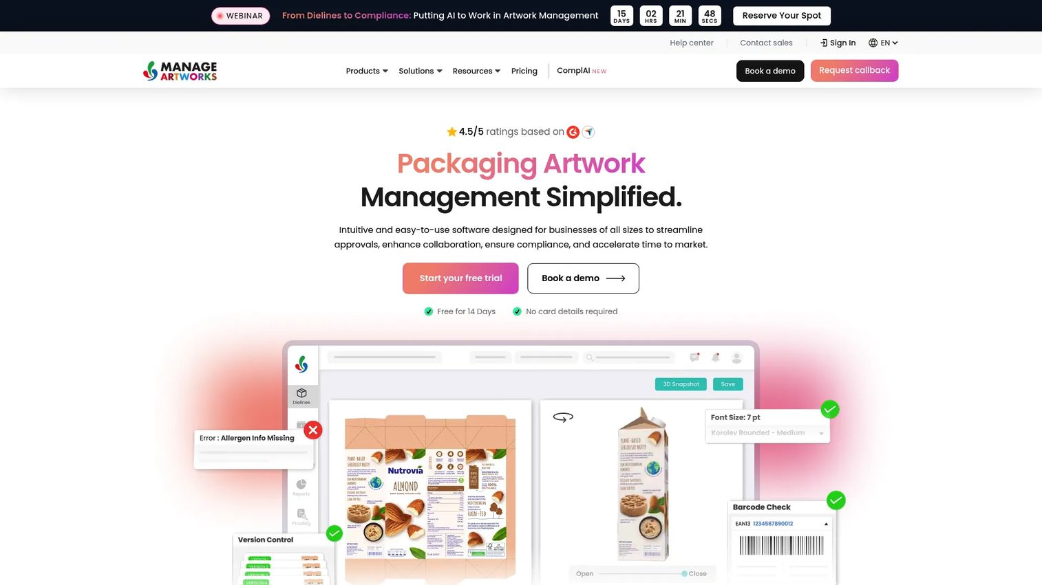 ManageArtworks packaging artwork approval workflow with annotations and version control