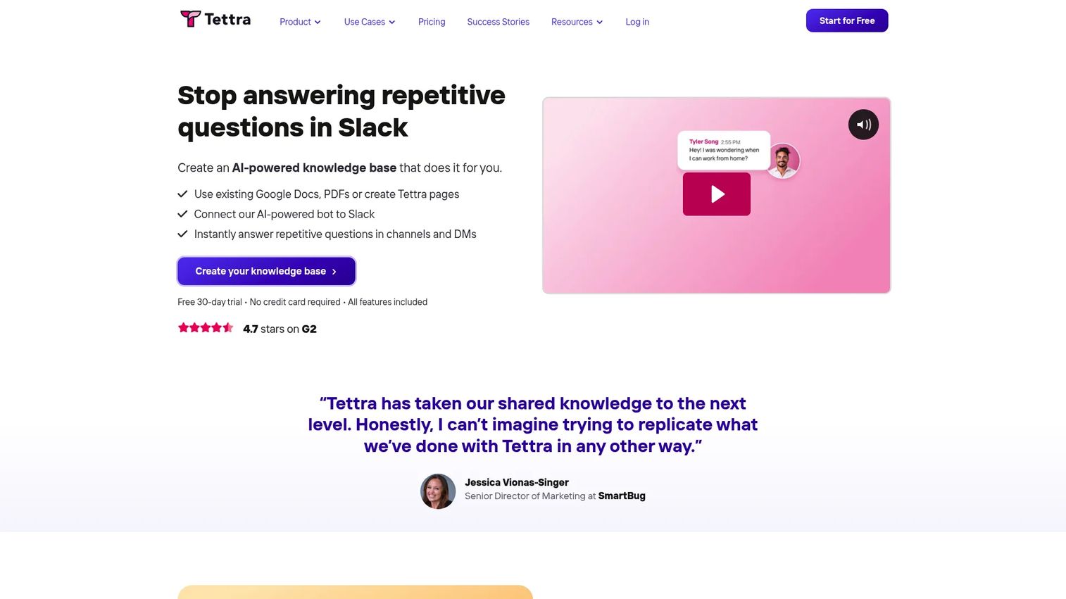 Tettra internal documentation workspace for team knowledge