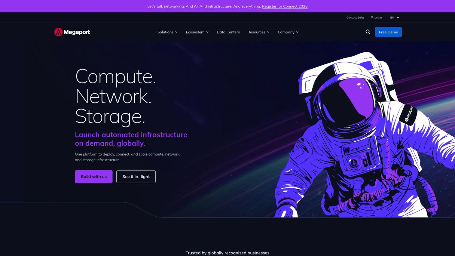 Megaport platform for programmable multi-cloud and data-center interconnection.