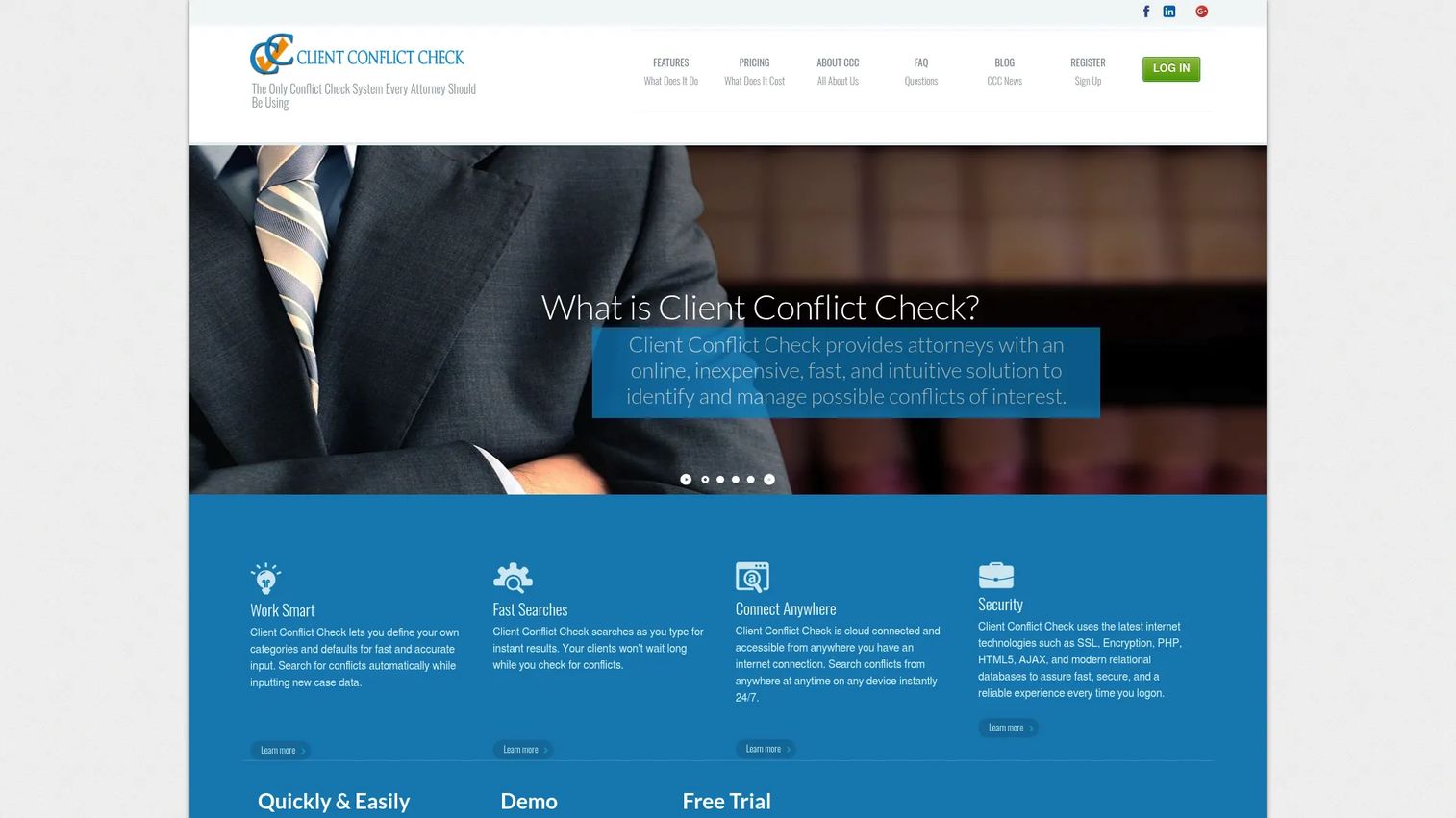 Client Conflict Check software search and reporting interface