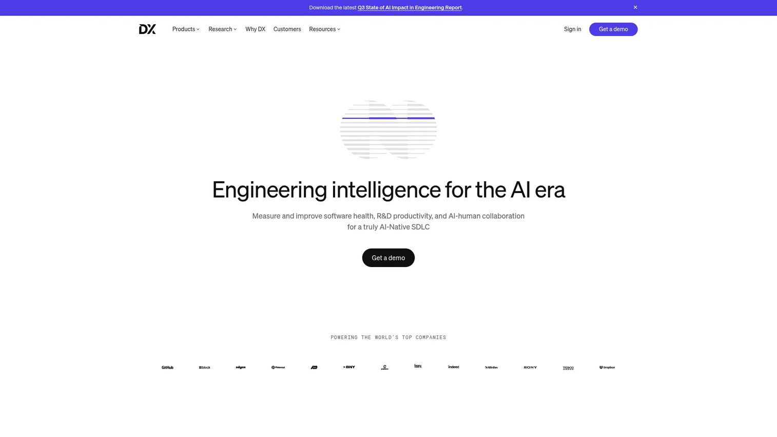 DX developer experience platform homepage