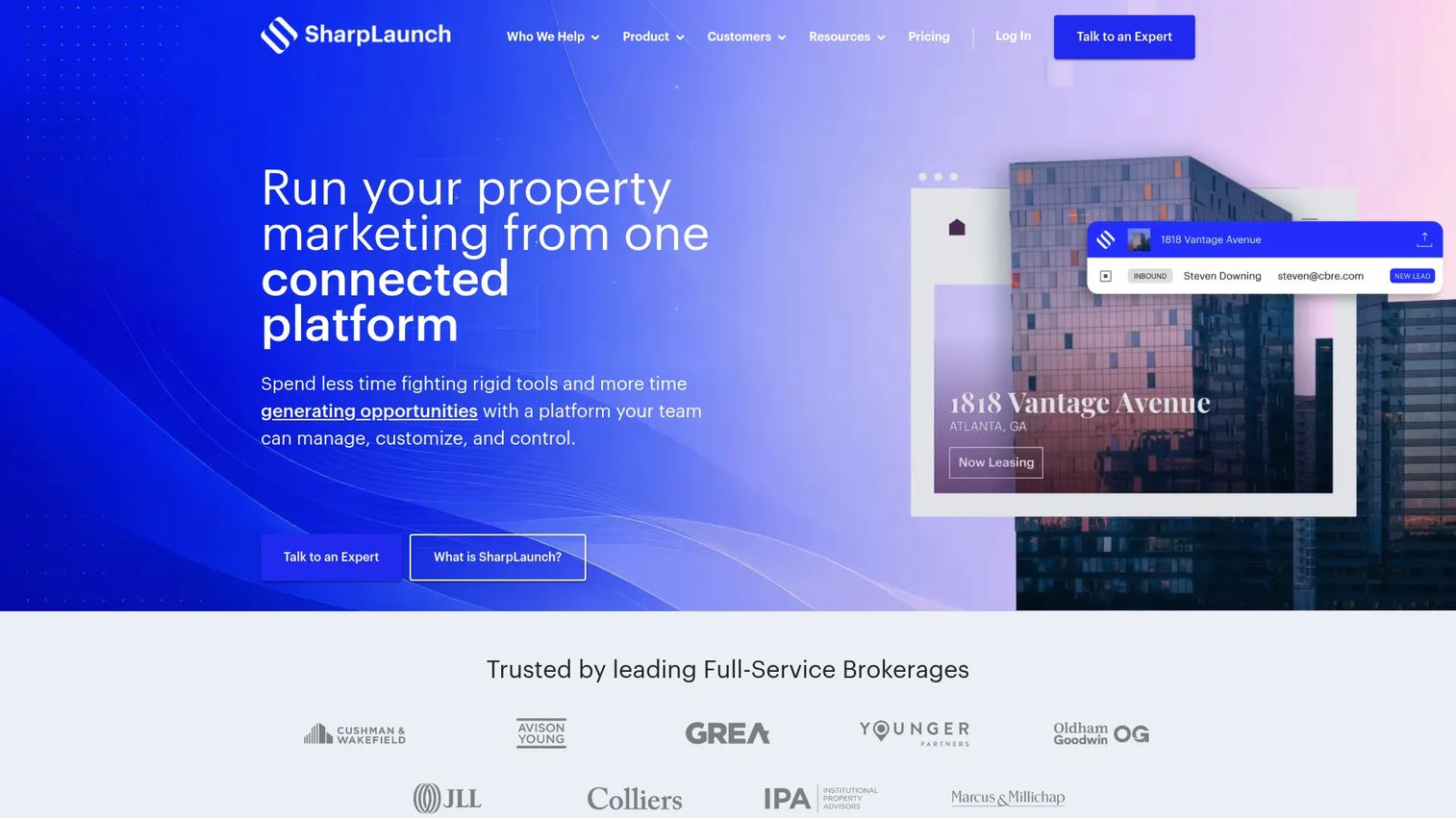SharpLaunch commercial real estate marketing platform