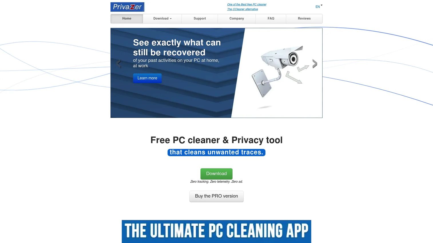 PrivaZer privacy cleanup and disk-space recovery interface