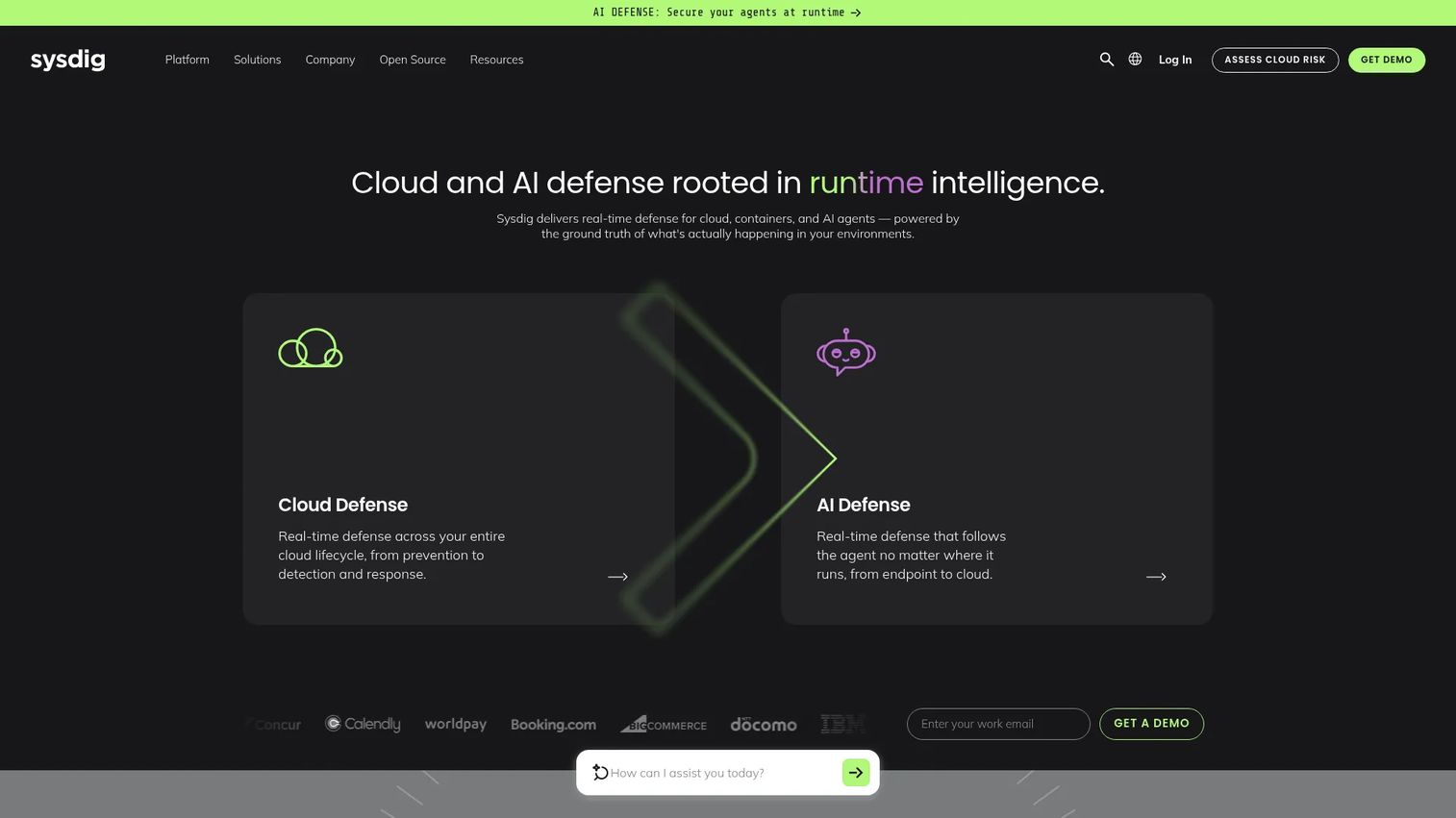 Sysdig container monitoring dashboard with Kubernetes and runtime security context