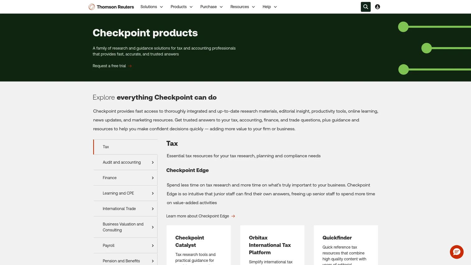 Thomson Reuters Checkpoint Tools audit and accounting workspace