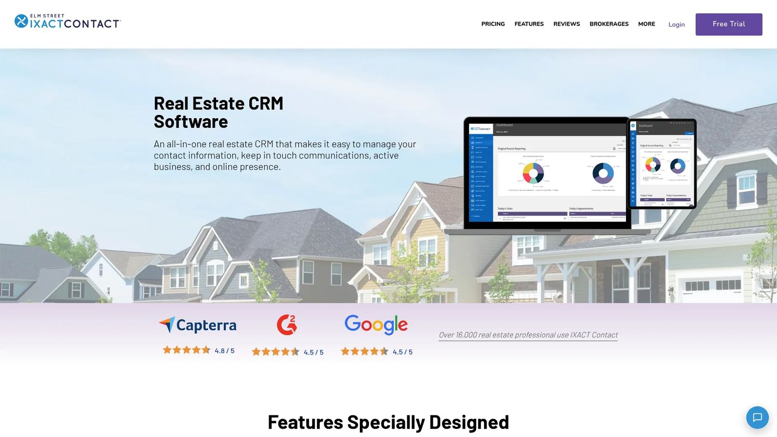 IXACT Contact CRM dashboard for real estate relationship management