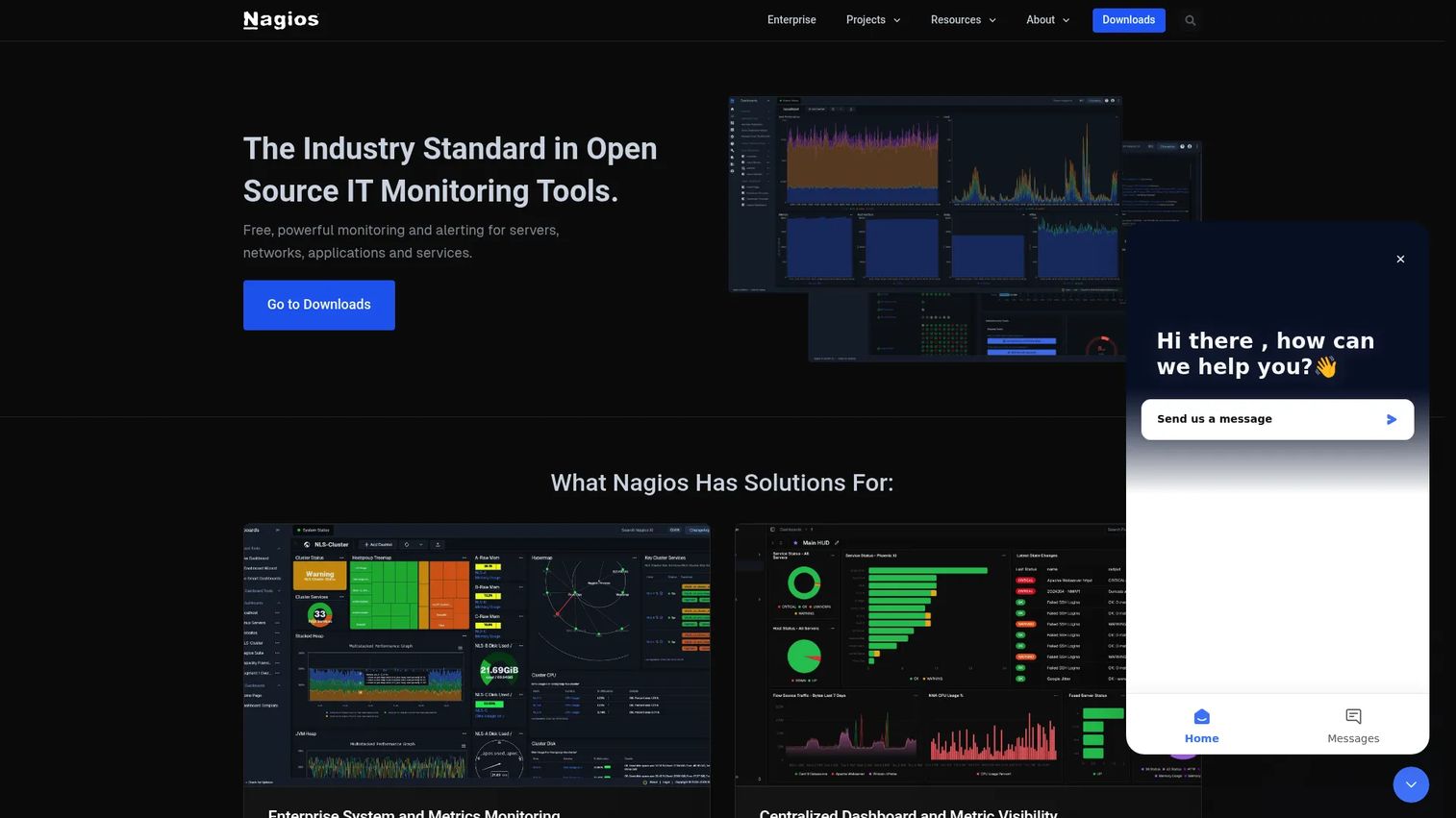 Nagios infrastructure monitoring dashboard