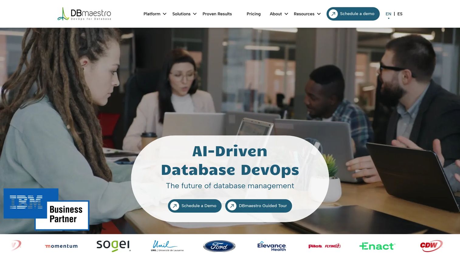 DBmaestro DevOps Platform dashboard for governed database release management