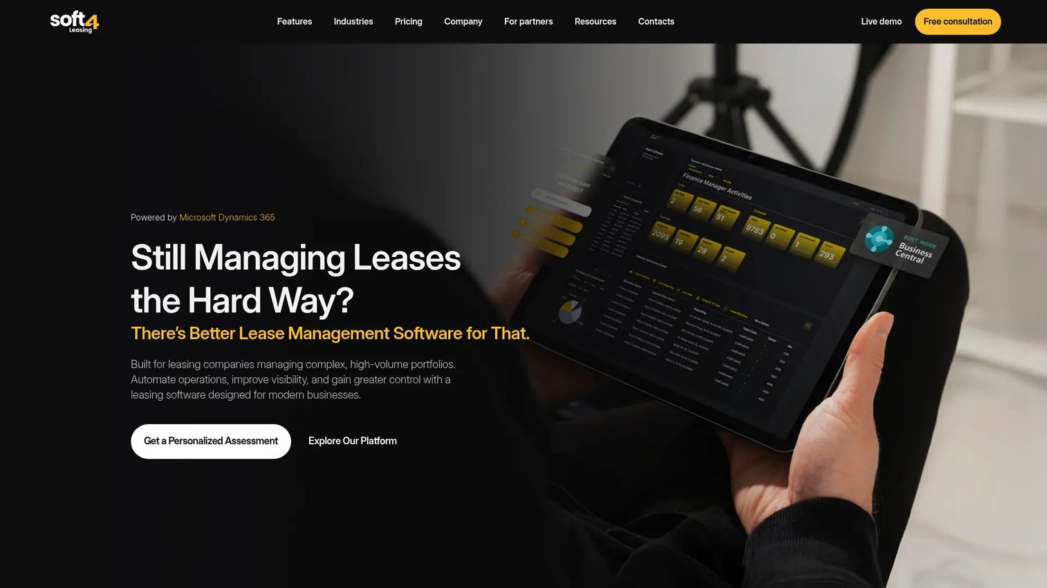 SOFT4Leasing equipment leasing software connected to Microsoft Dynamics 365 Business Central