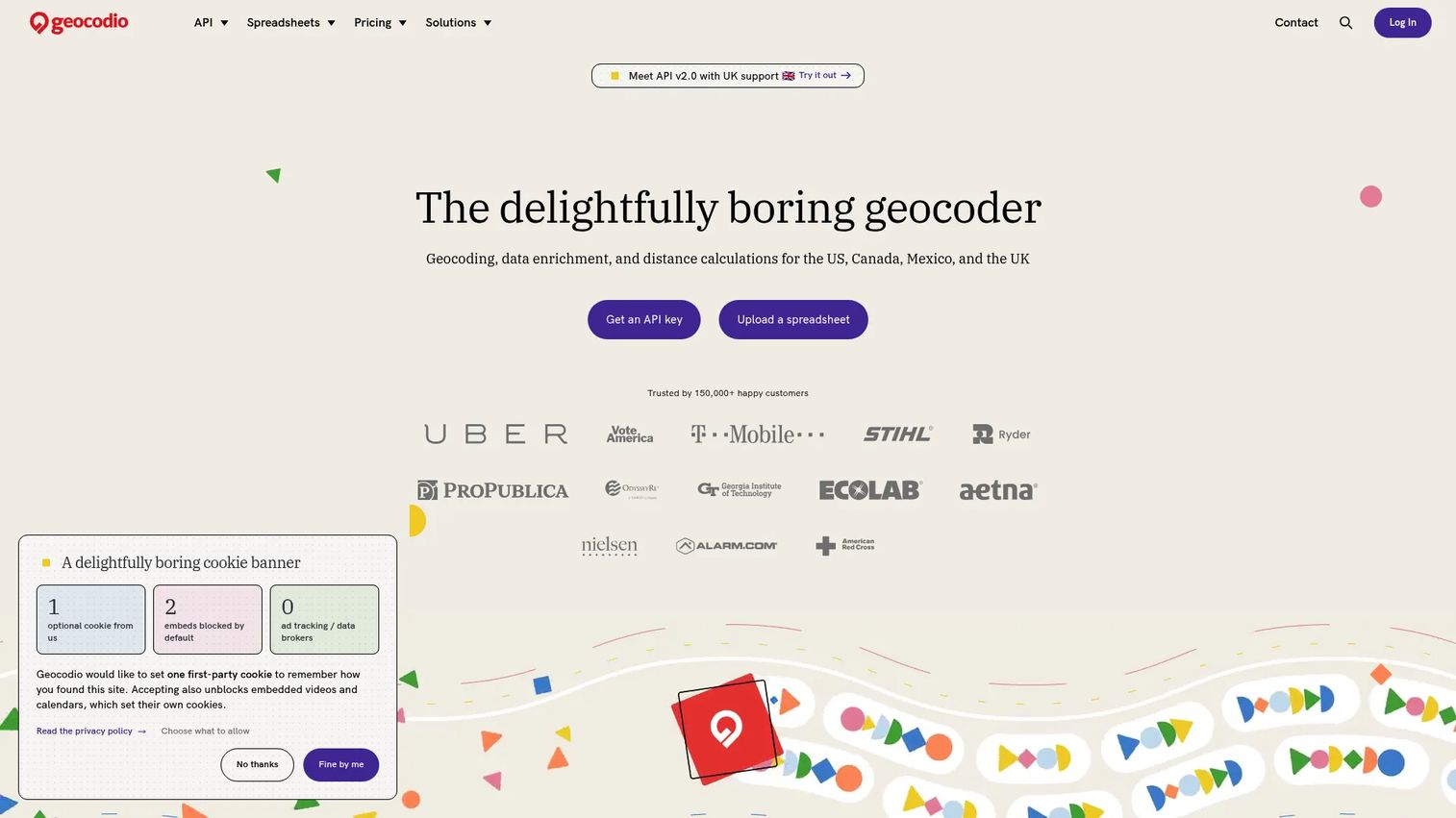 Geocodio geocoding dashboard for address matching