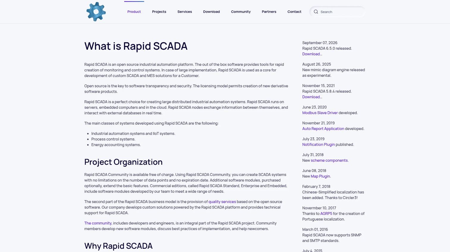 Rapid SCADA web interface for open-source industrial monitoring