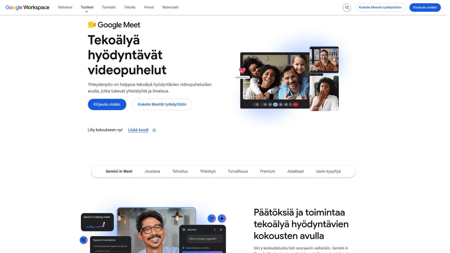 Google Meet video conferencing for education homepage