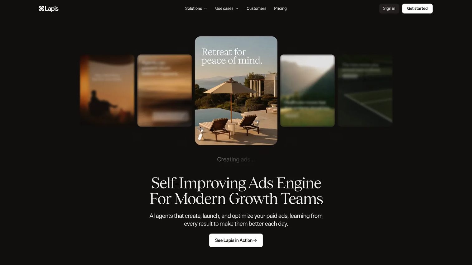 Lapis AI ad creative software interface
