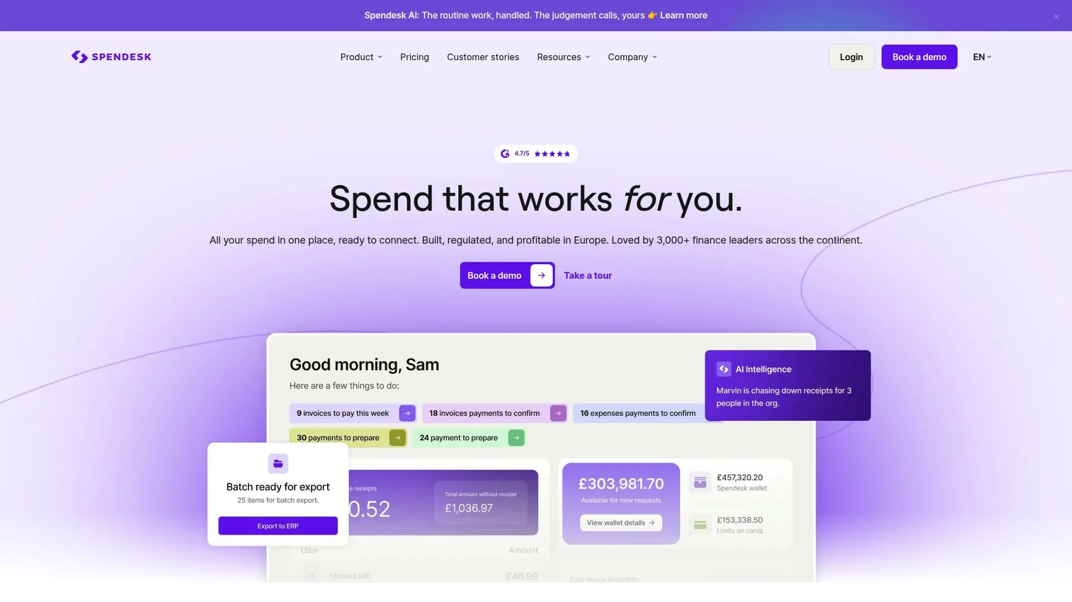 Spendesk spend management and expense dashboard