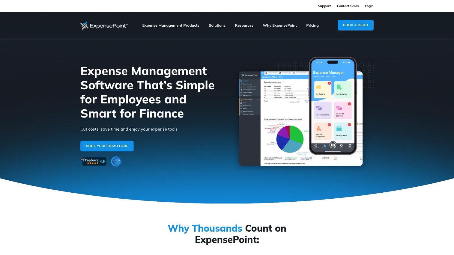 ExpensePoint expense report software interface