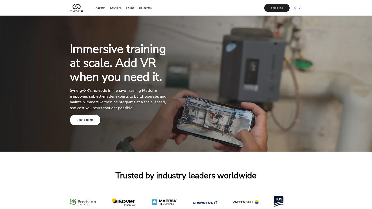 SynergyXR enterprise XR training and collaboration platform