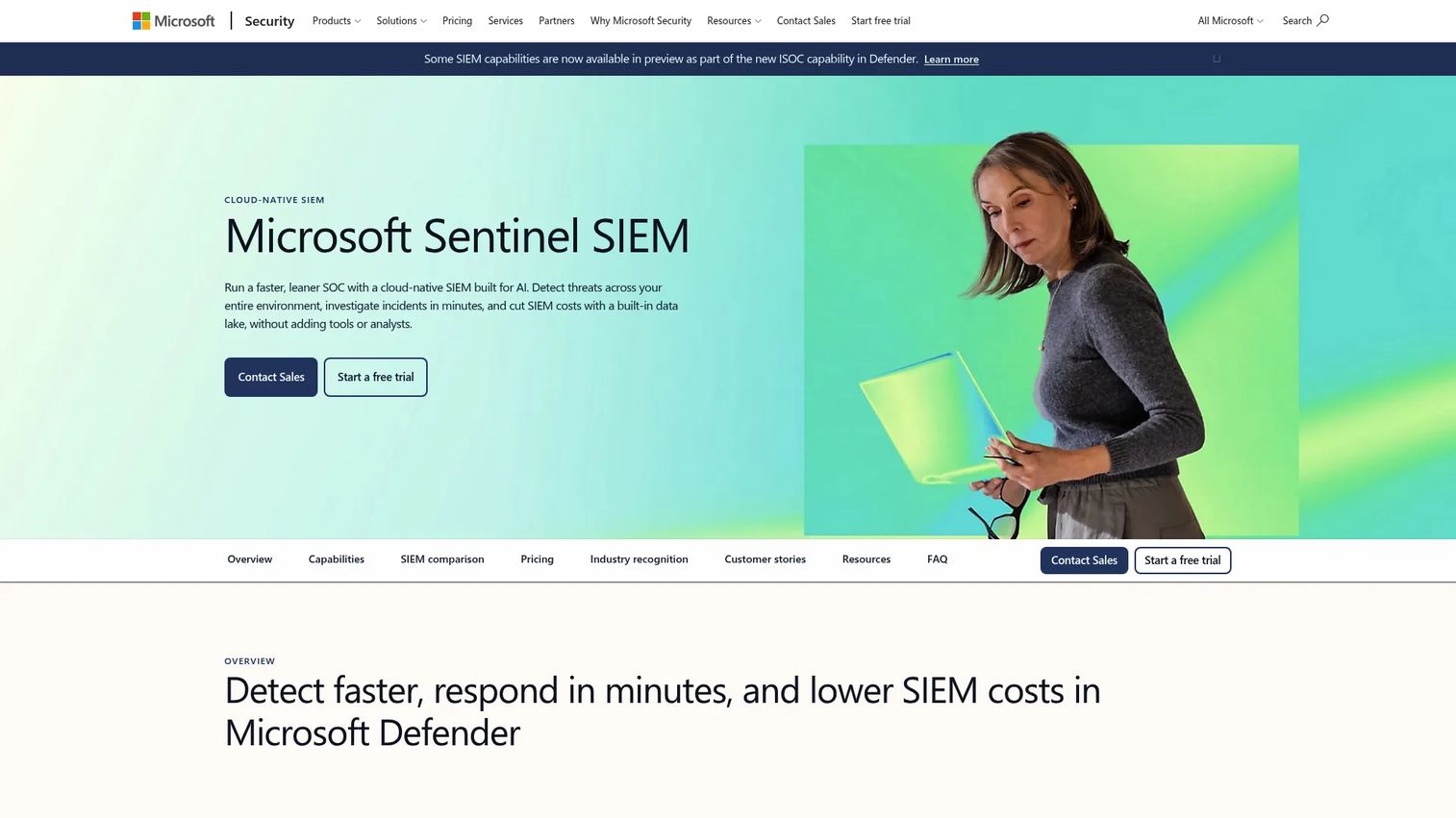 Microsoft Sentinel cloud-native SIEM platform showing security operations dashboard