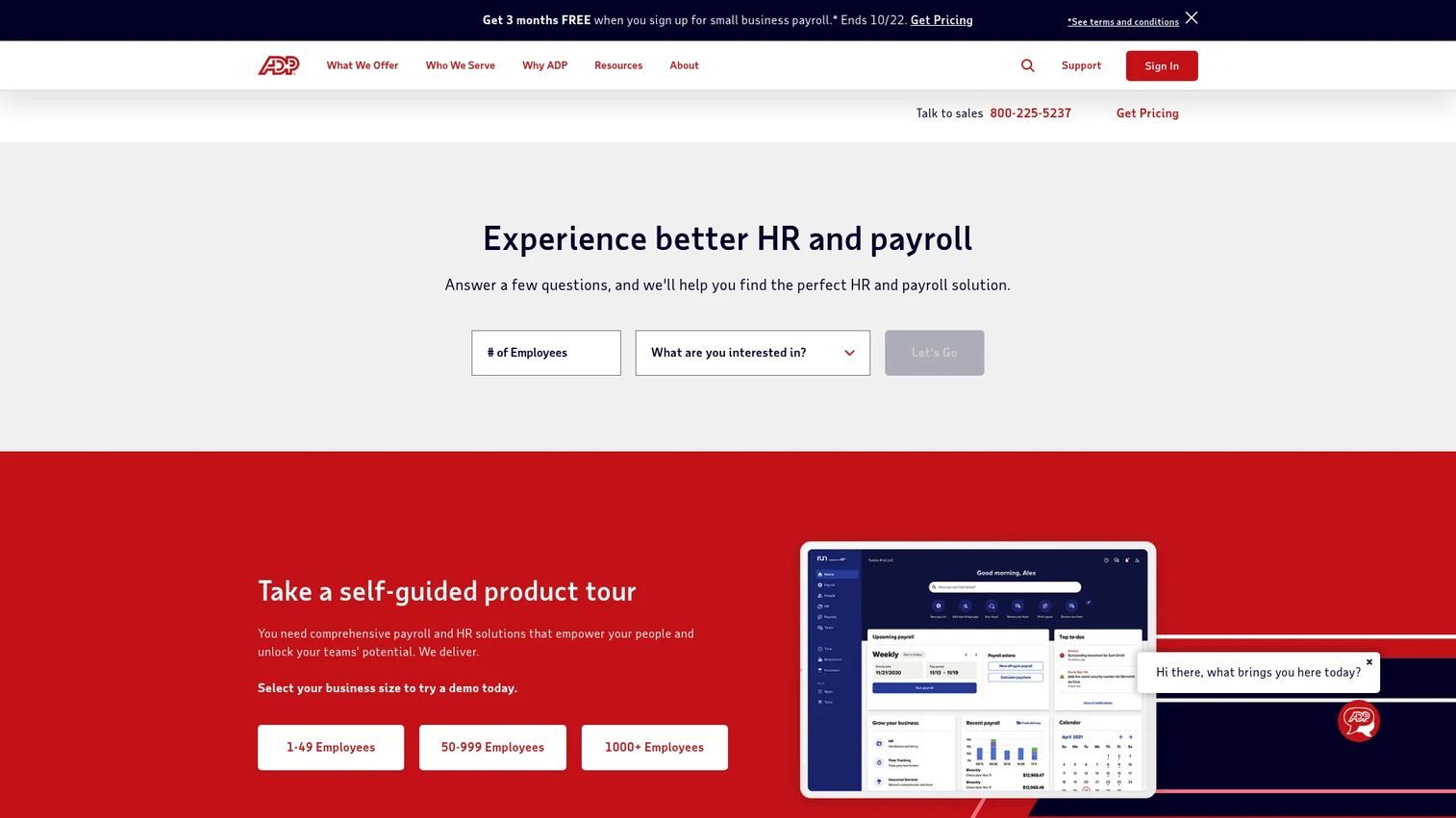 ADP platform showing payroll-connected reimbursement workflow