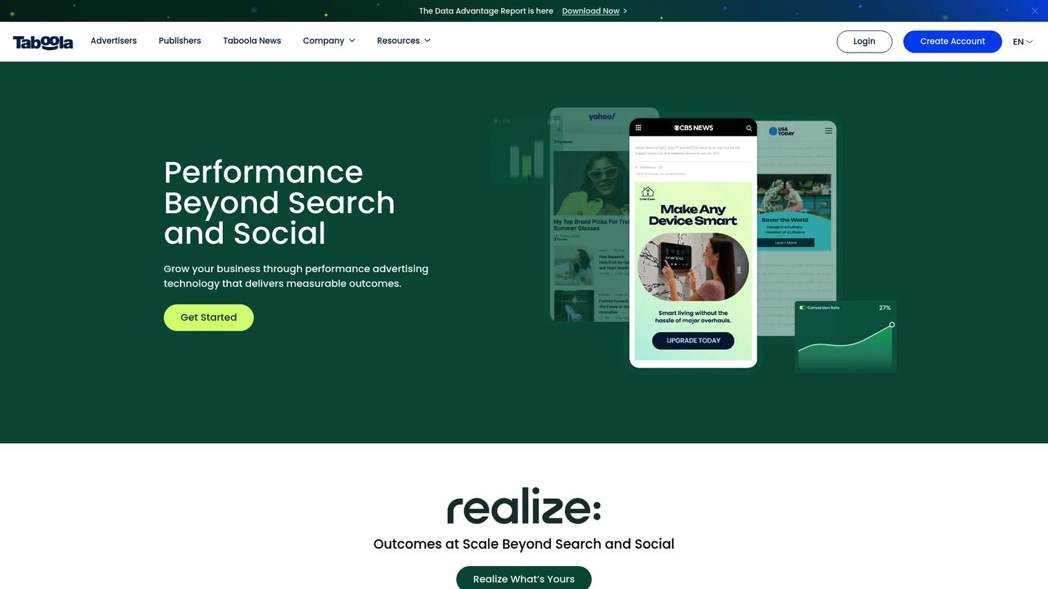 Taboola publisher monetization platform
