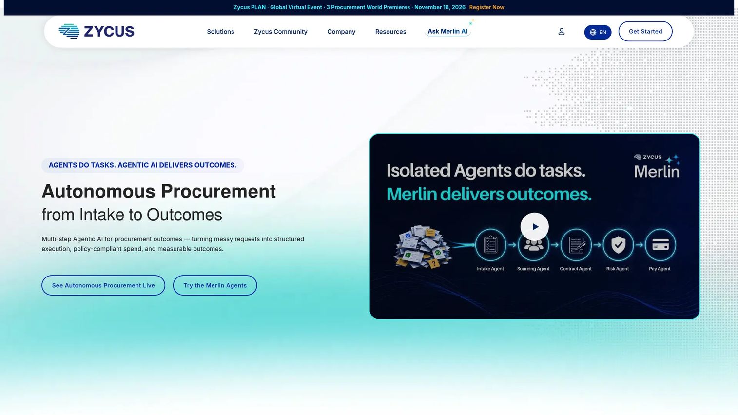 Zycus procurement and supplier management software dashboard