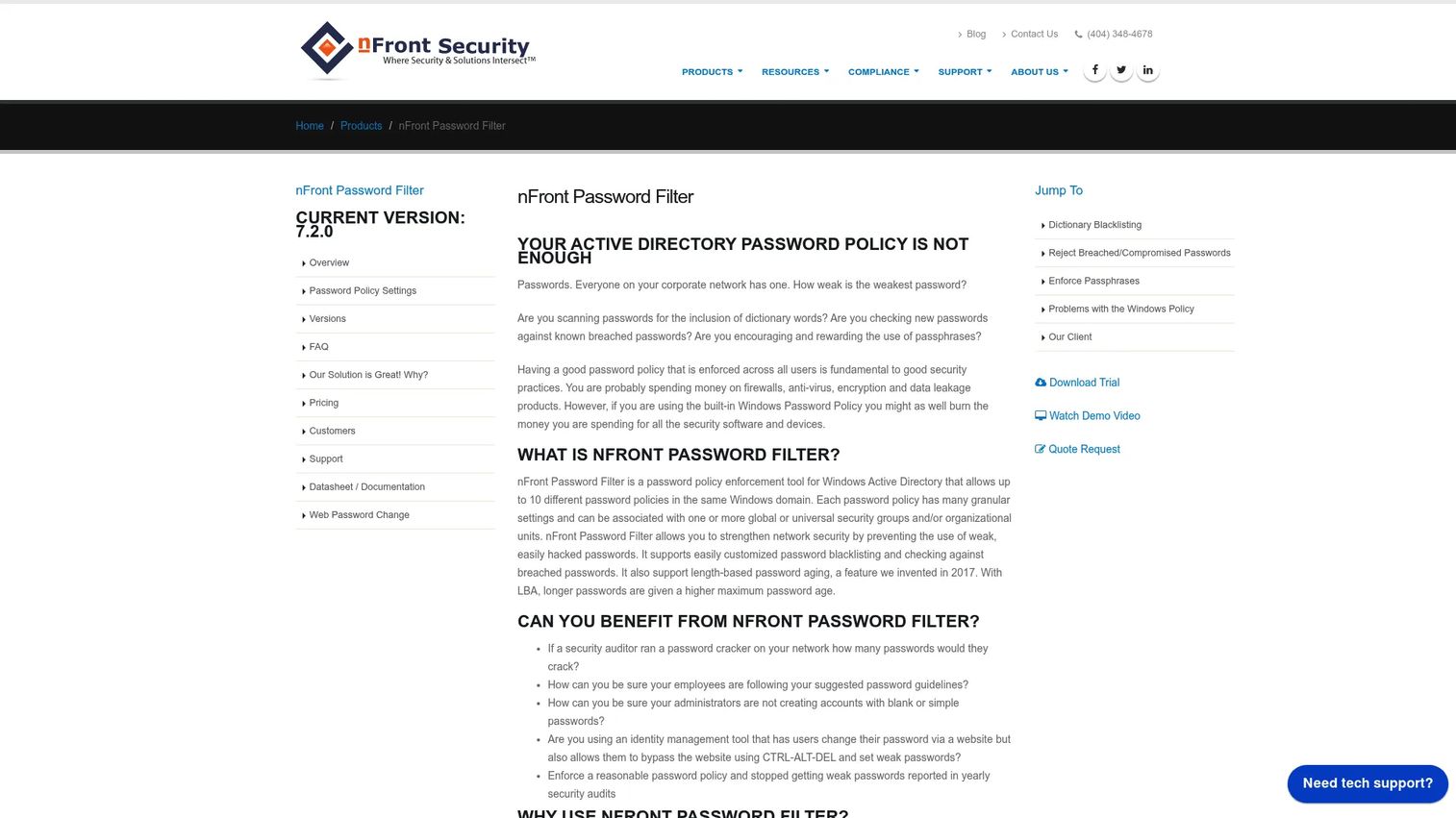 nFront Security Password Filter group-based Active Directory password policies