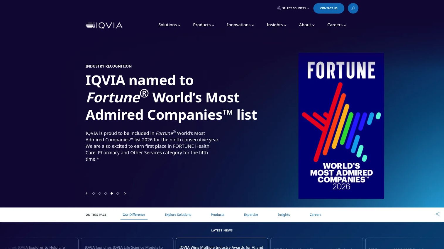 IQVIA homepage screenshot