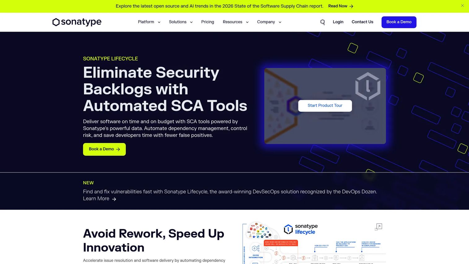 Sonatype Lifecycle open-source component governance dashboard