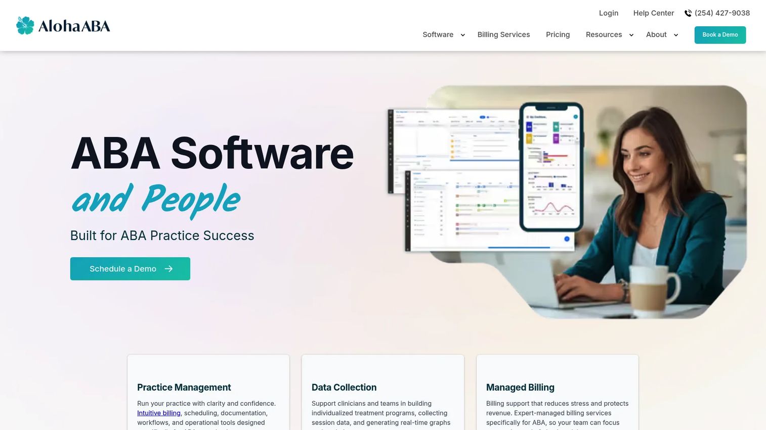 Aloha ABA homepage screenshot