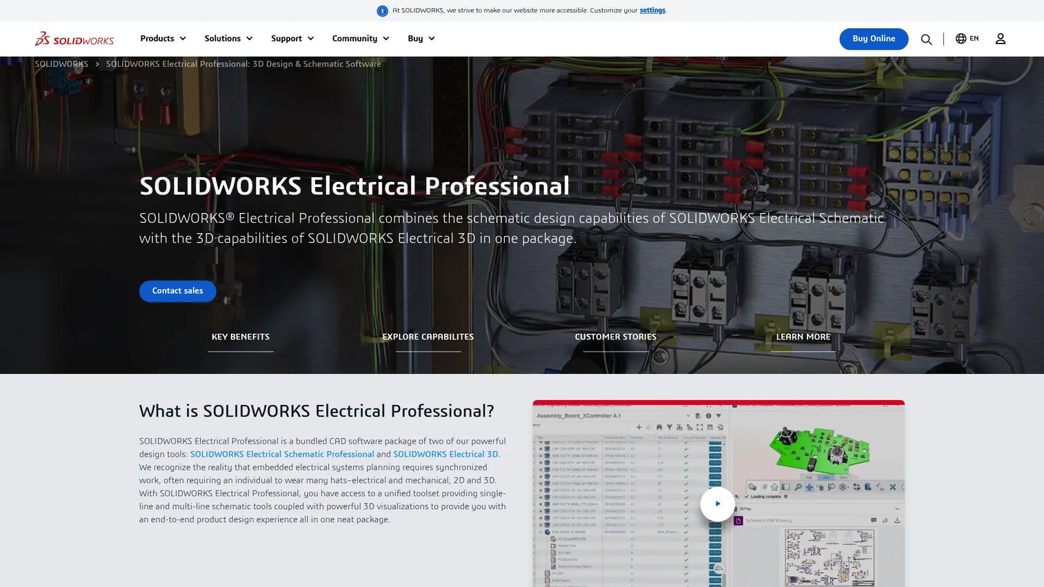 SolidWorks Electrical Professional schematic and wiring design interface