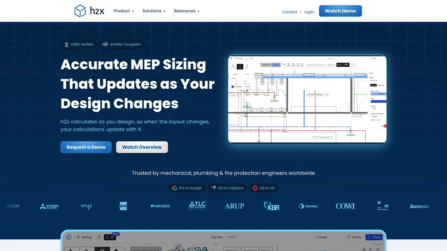h2x Engineering HVAC and plumbing calculation and documentation platform
