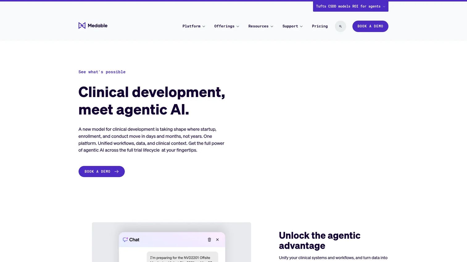 Medable homepage screenshot
