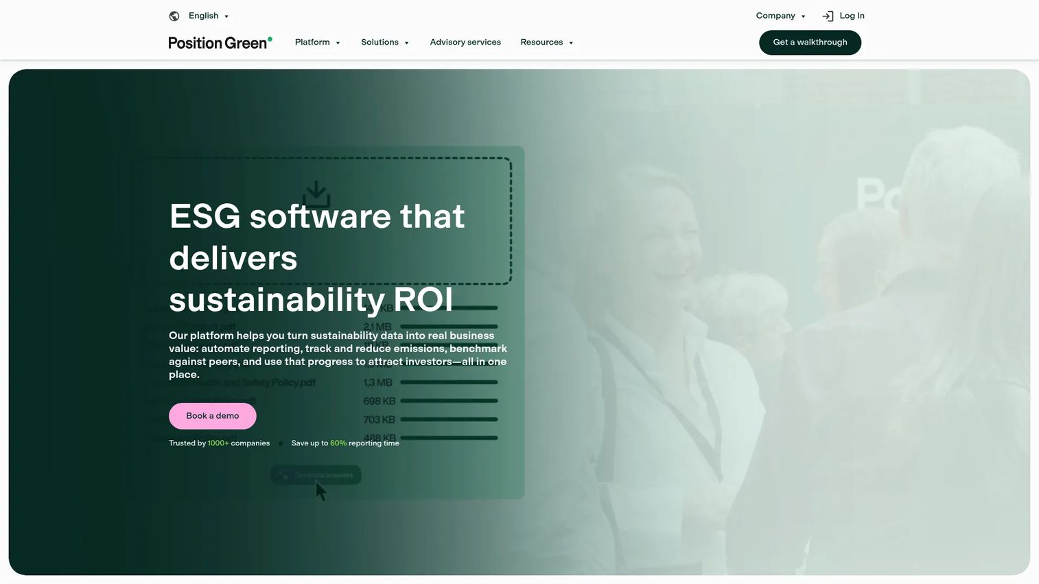 Position Green homepage screenshot
