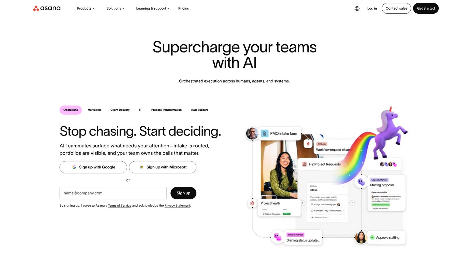 Asana project plan for oil and gas team coordination