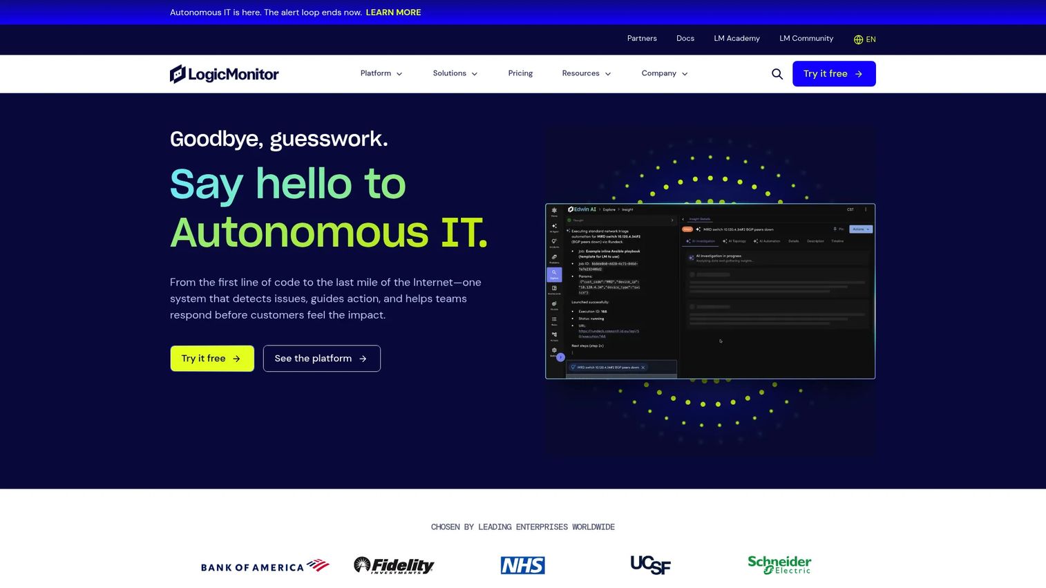 LogicMonitor hybrid infrastructure monitoring dashboard