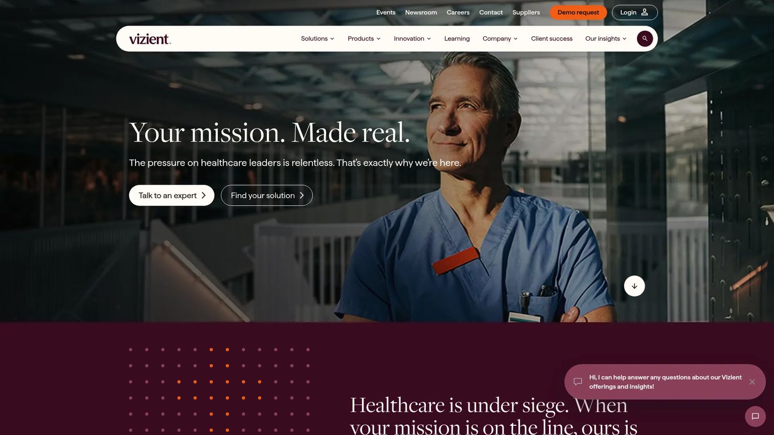 Vizient homepage screenshot