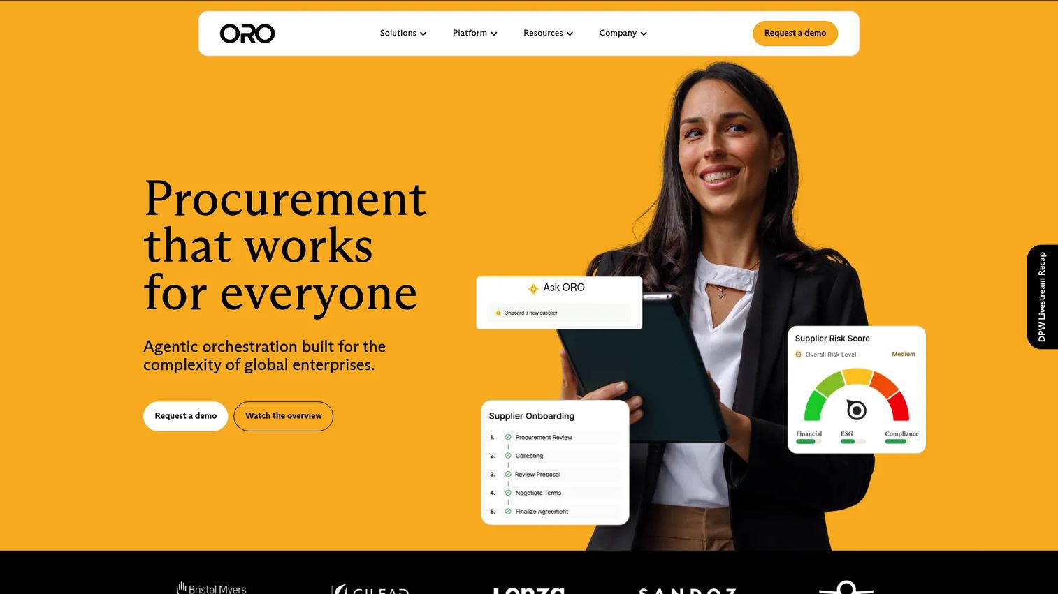 ORO Labs homepage screenshot