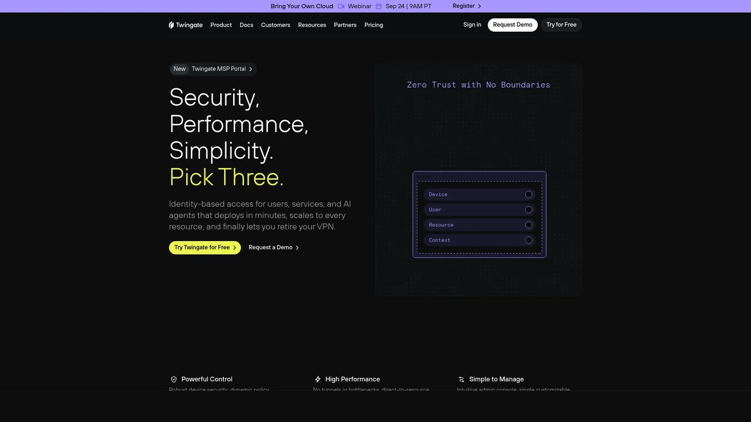 Twingate private resource access through connectors