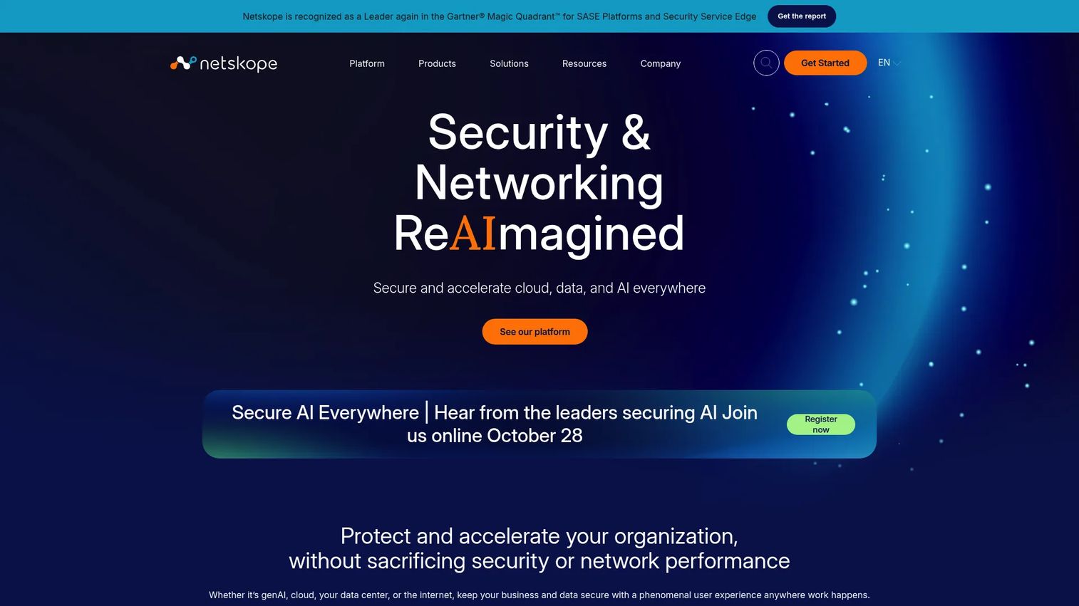 Netskope cloud and SaaS data protection dashboard