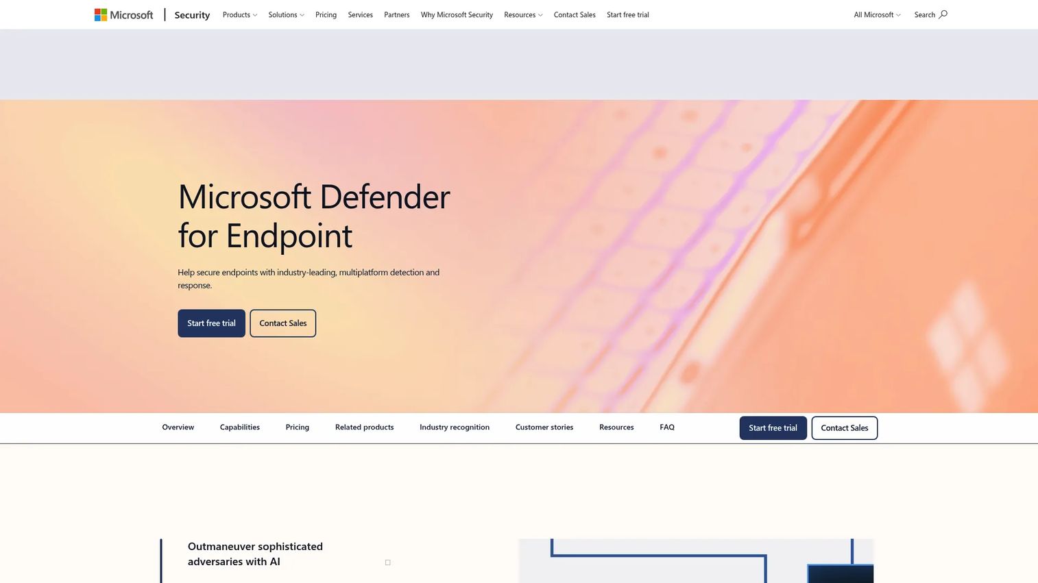 Microsoft Defender for Endpoint dashboard showing device security alerts.