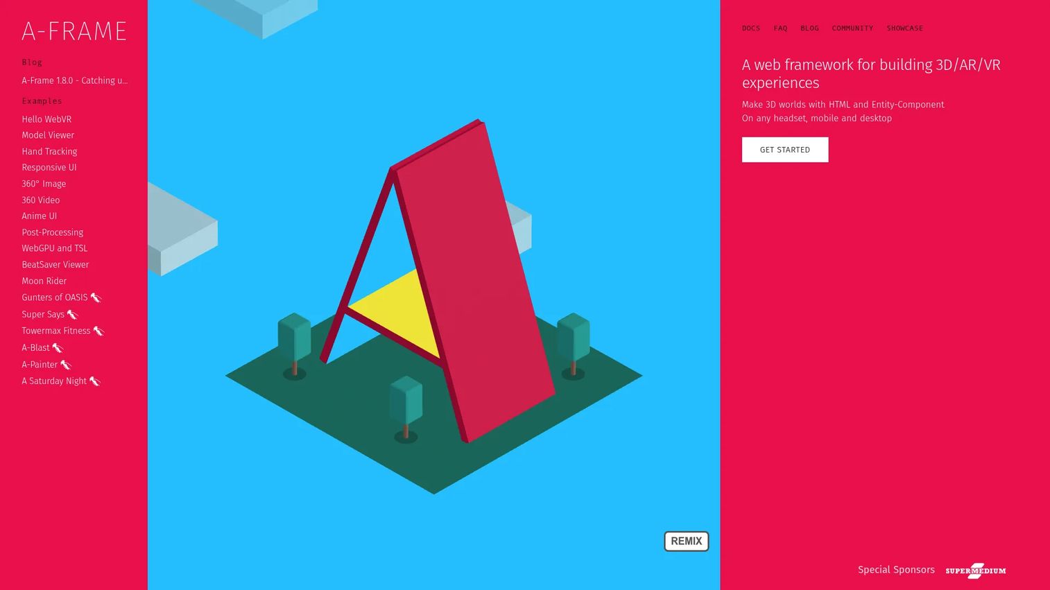 A-Frame WebXR project running a browser-based immersive scene