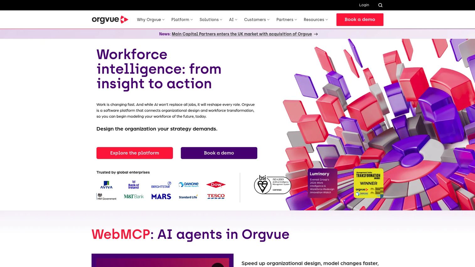 Orgvue organizational design and workforce planning modeling interface