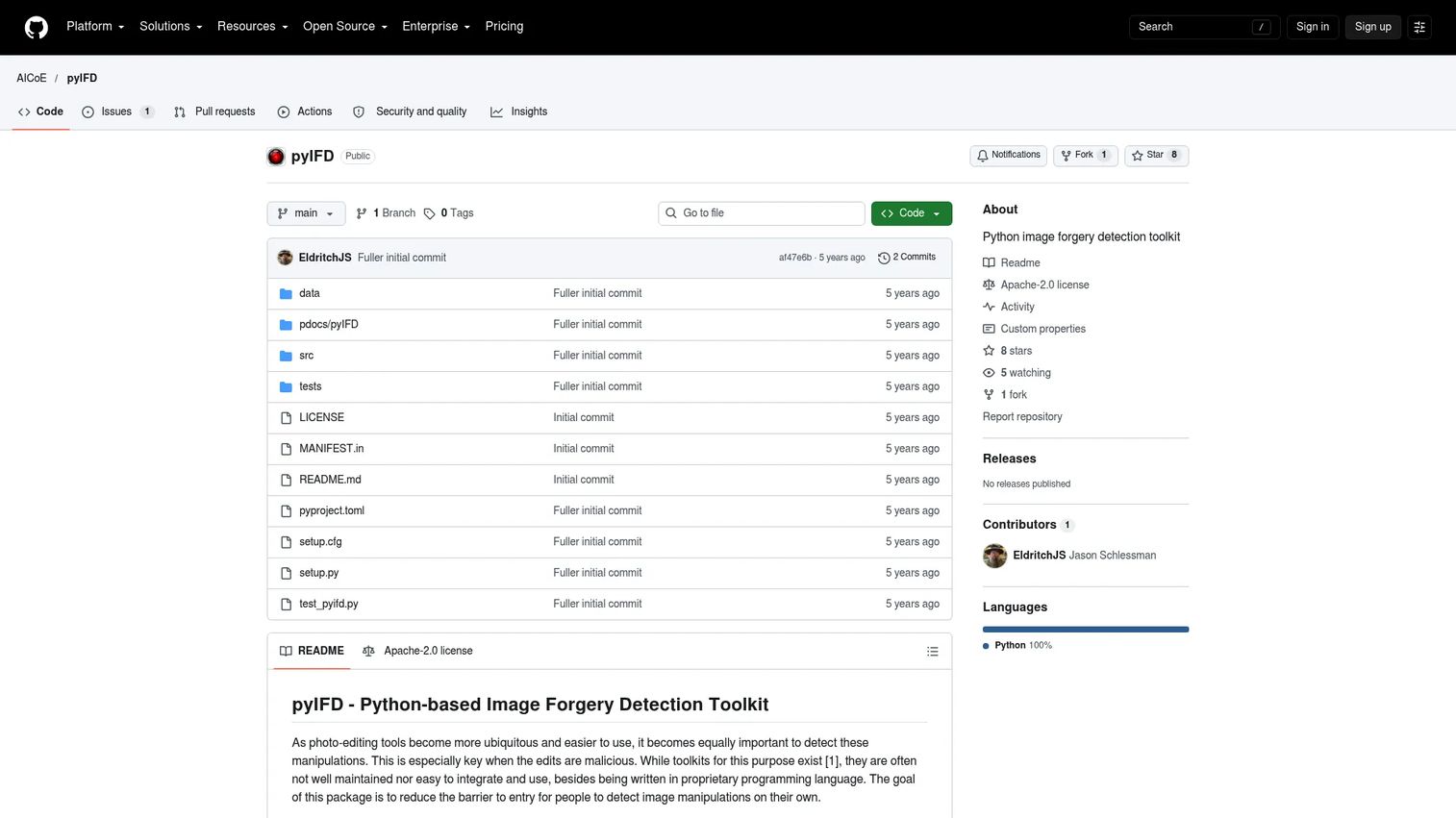 pyIFD open-source image-forensics workflow for detecting manipulated images