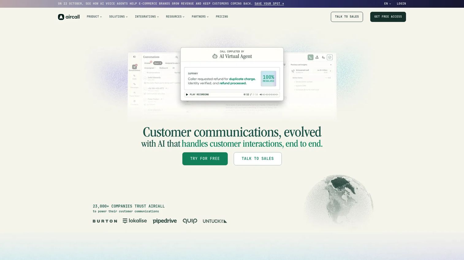 Aircall contact center AI observability software logo
