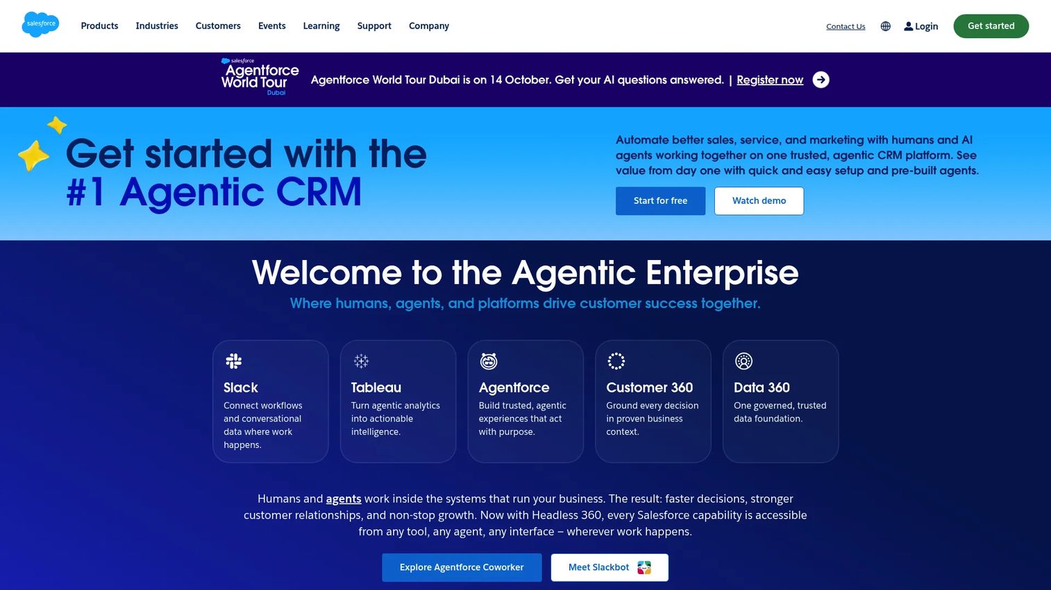 Salesforce platform homepage