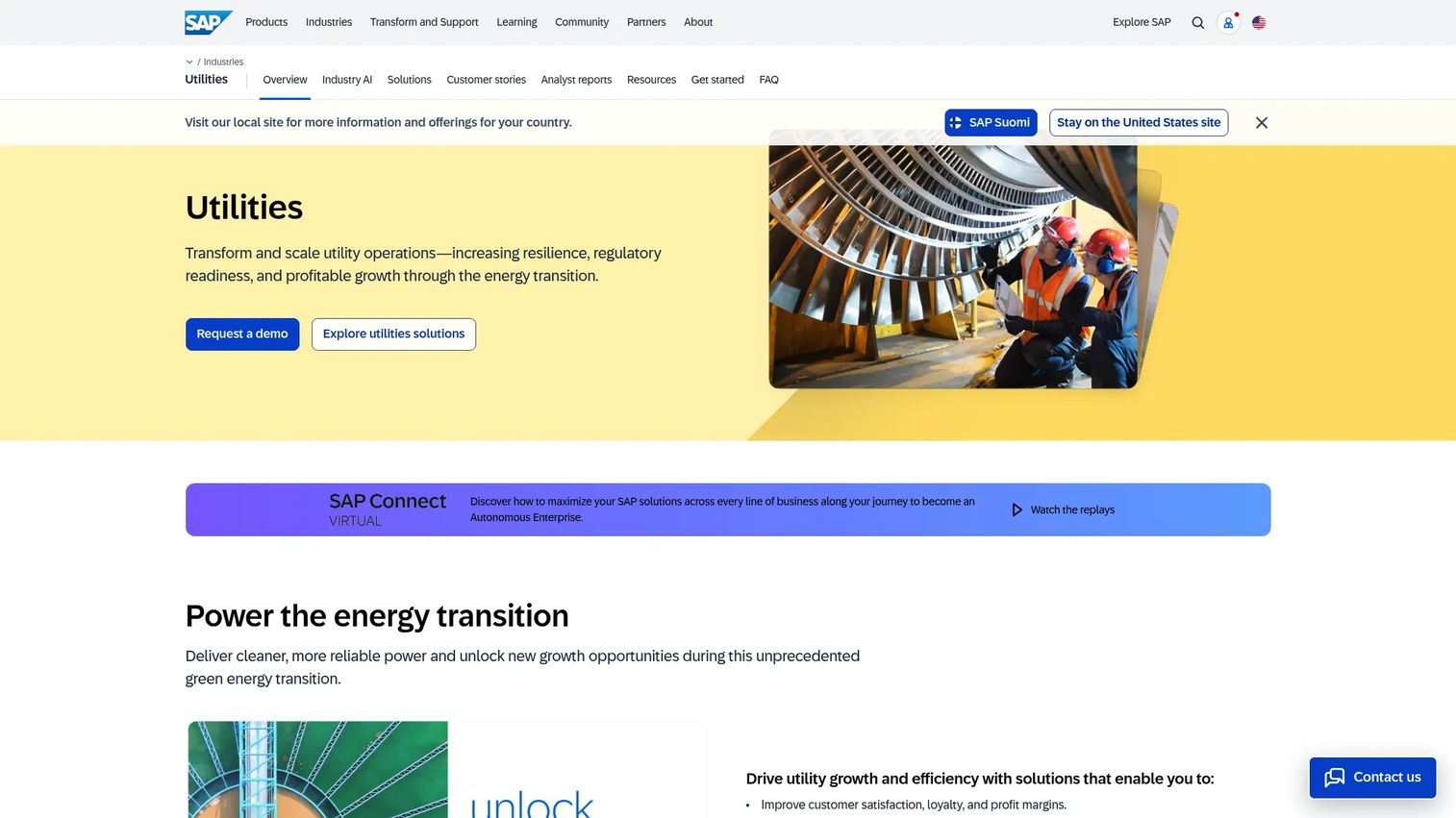 SAP utilities software for billing, asset management, and operations