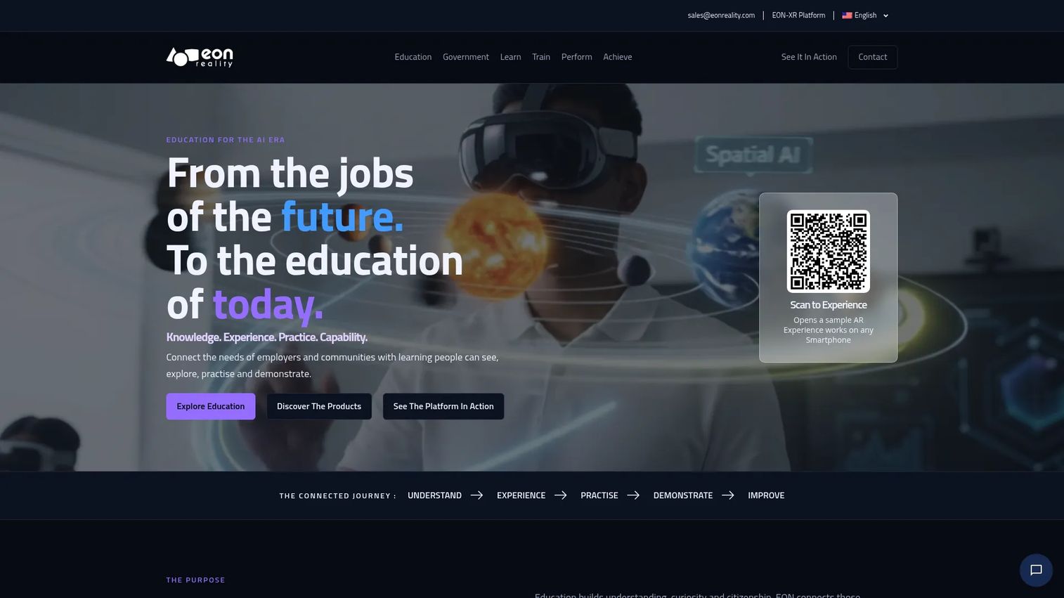 EON Reality homepage screenshot