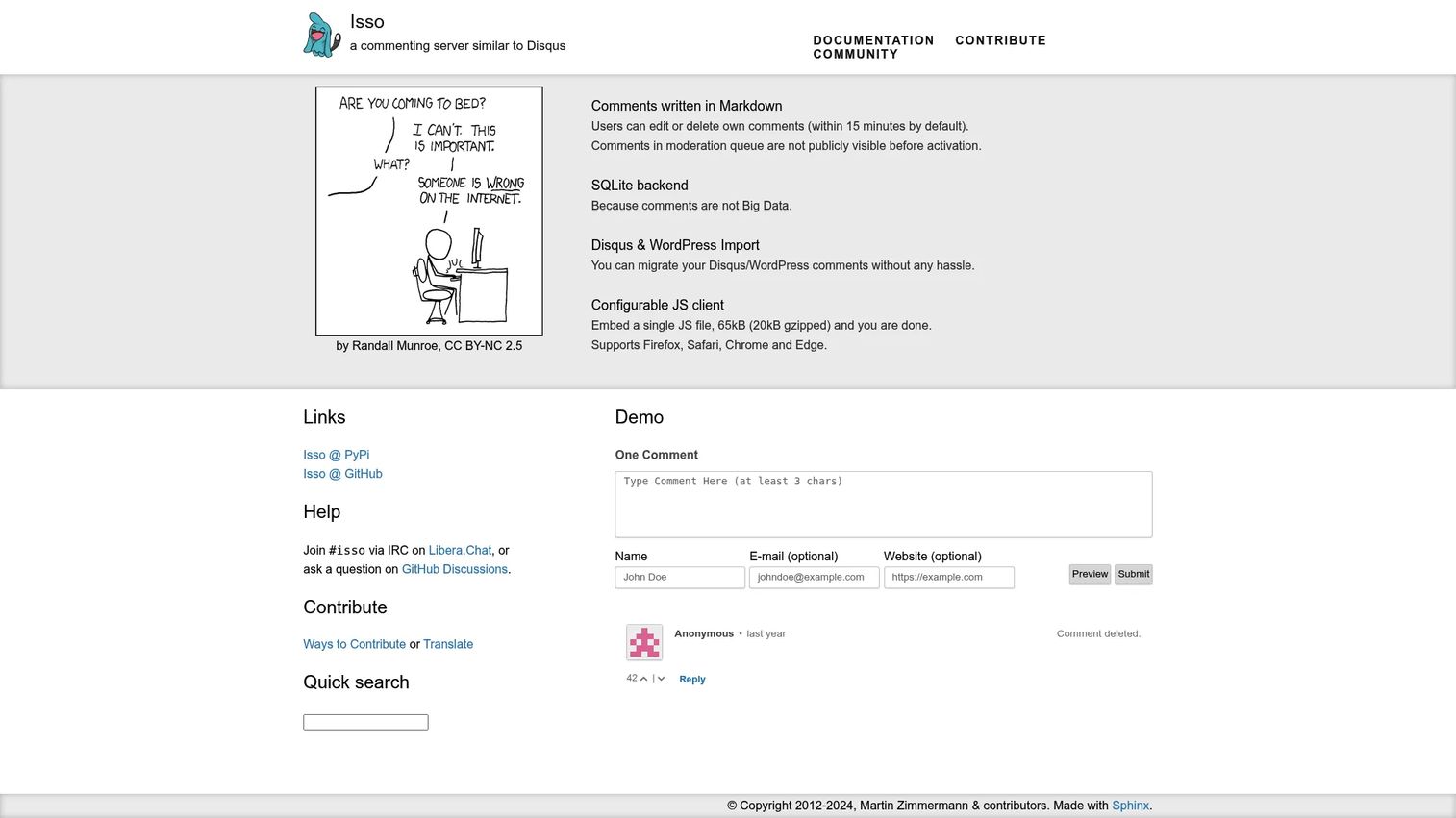 Isso project screenshot